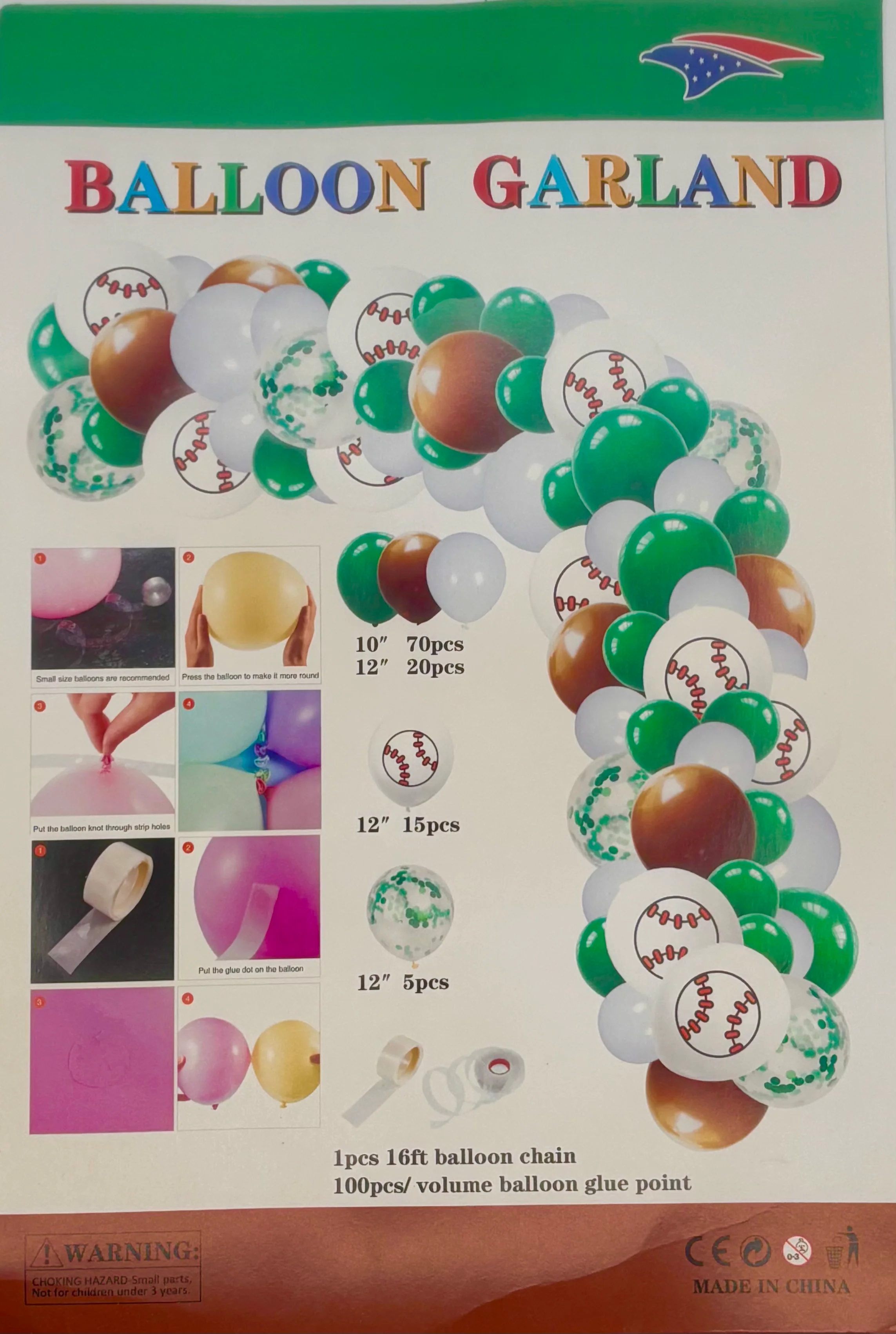 Balloon Garland Baseball 1ct - Image 2