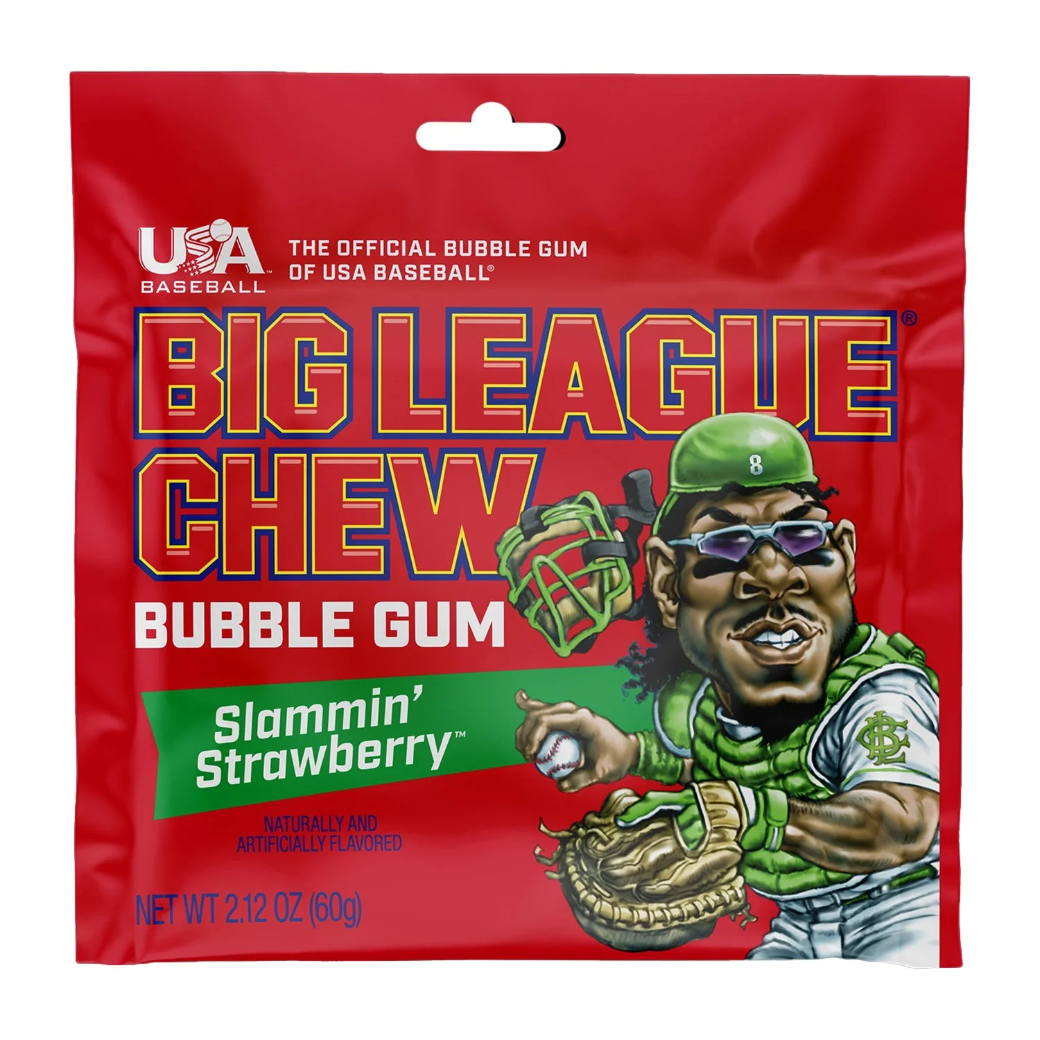Big League Chew Bubble Gum Slamin' Strawberry | 2.12oz, 12ct, Box - Image 5