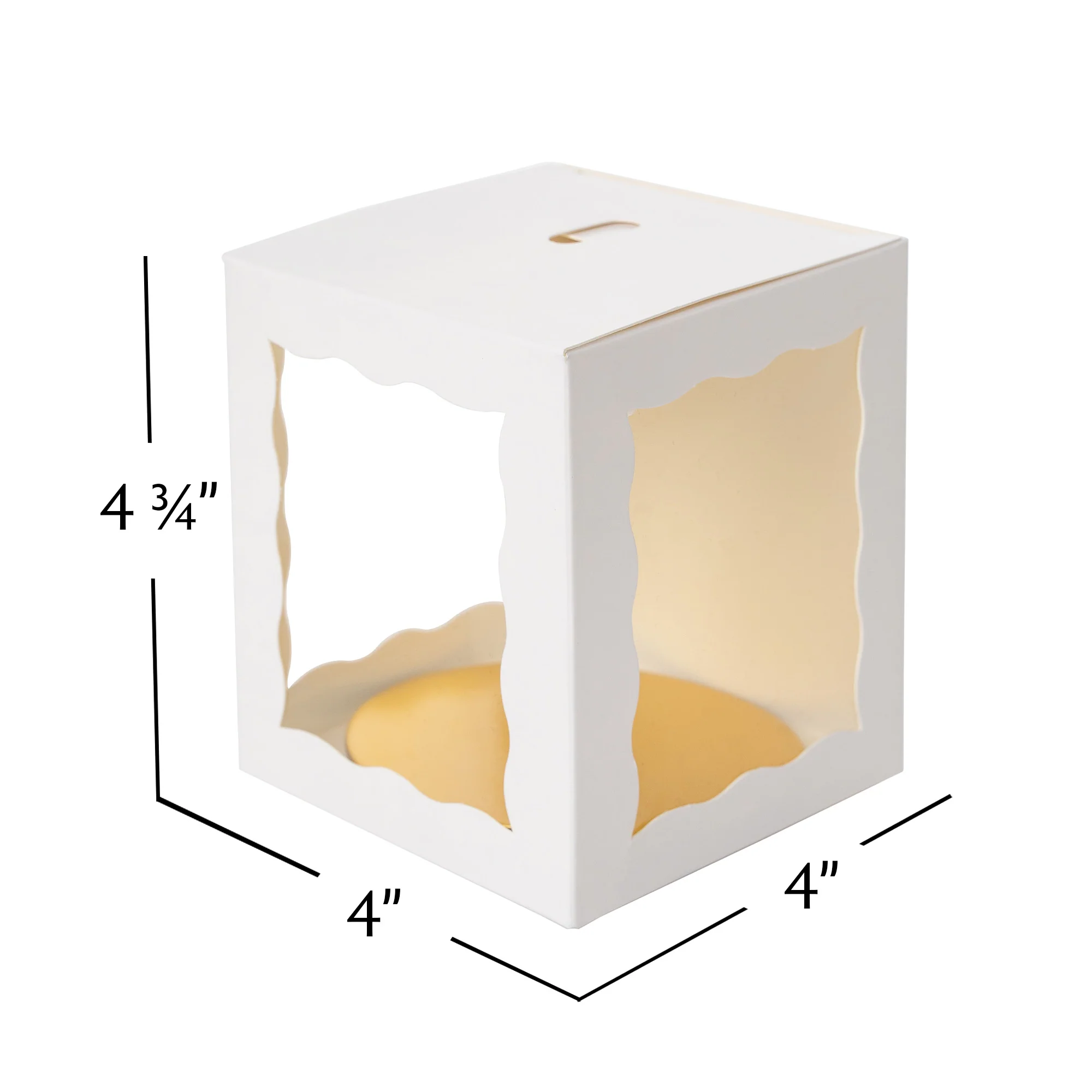 Candy Apple Box 4" 25ct White | Bag - Image 2
