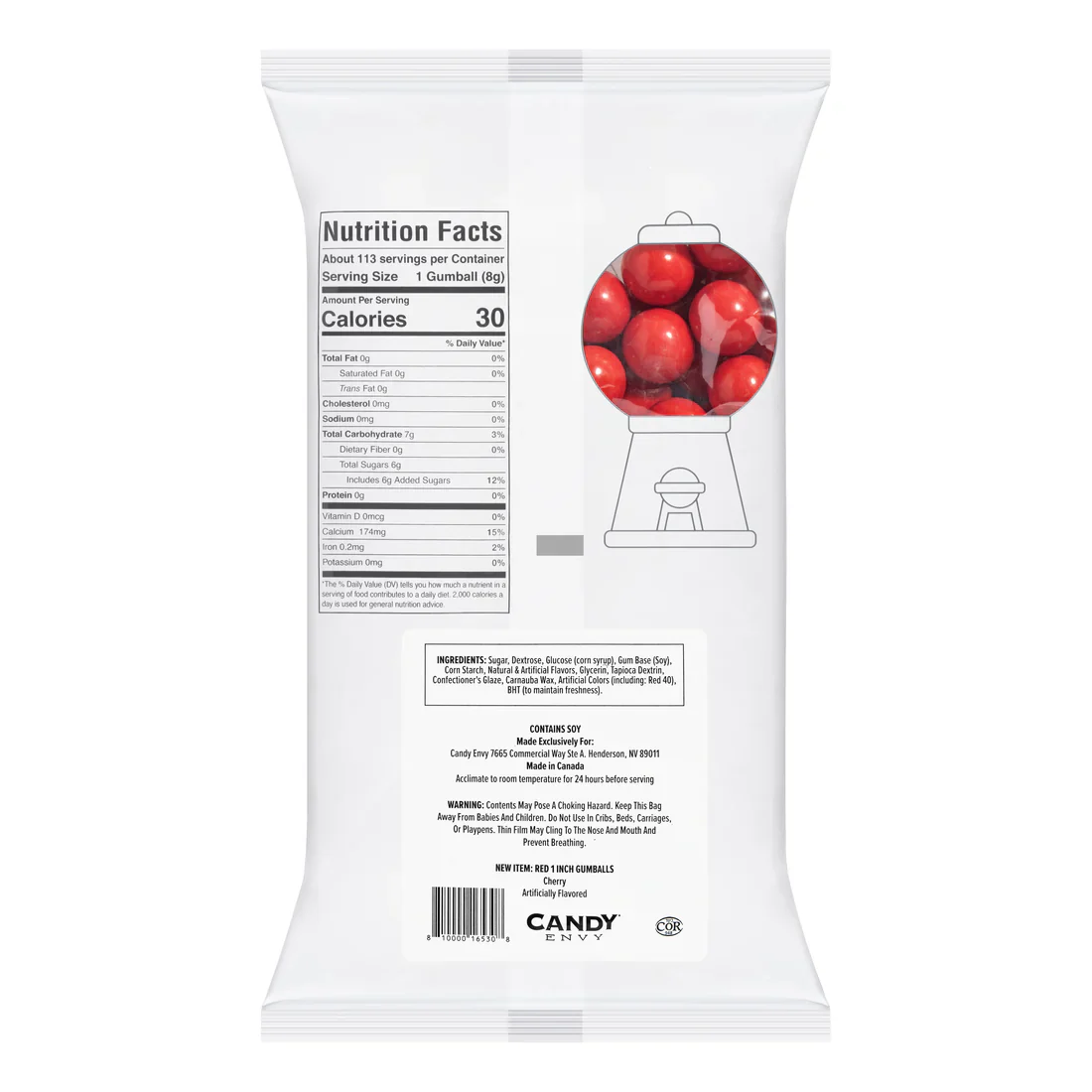 Candy Envy 1" Gumballs Red 2LB - Image 4