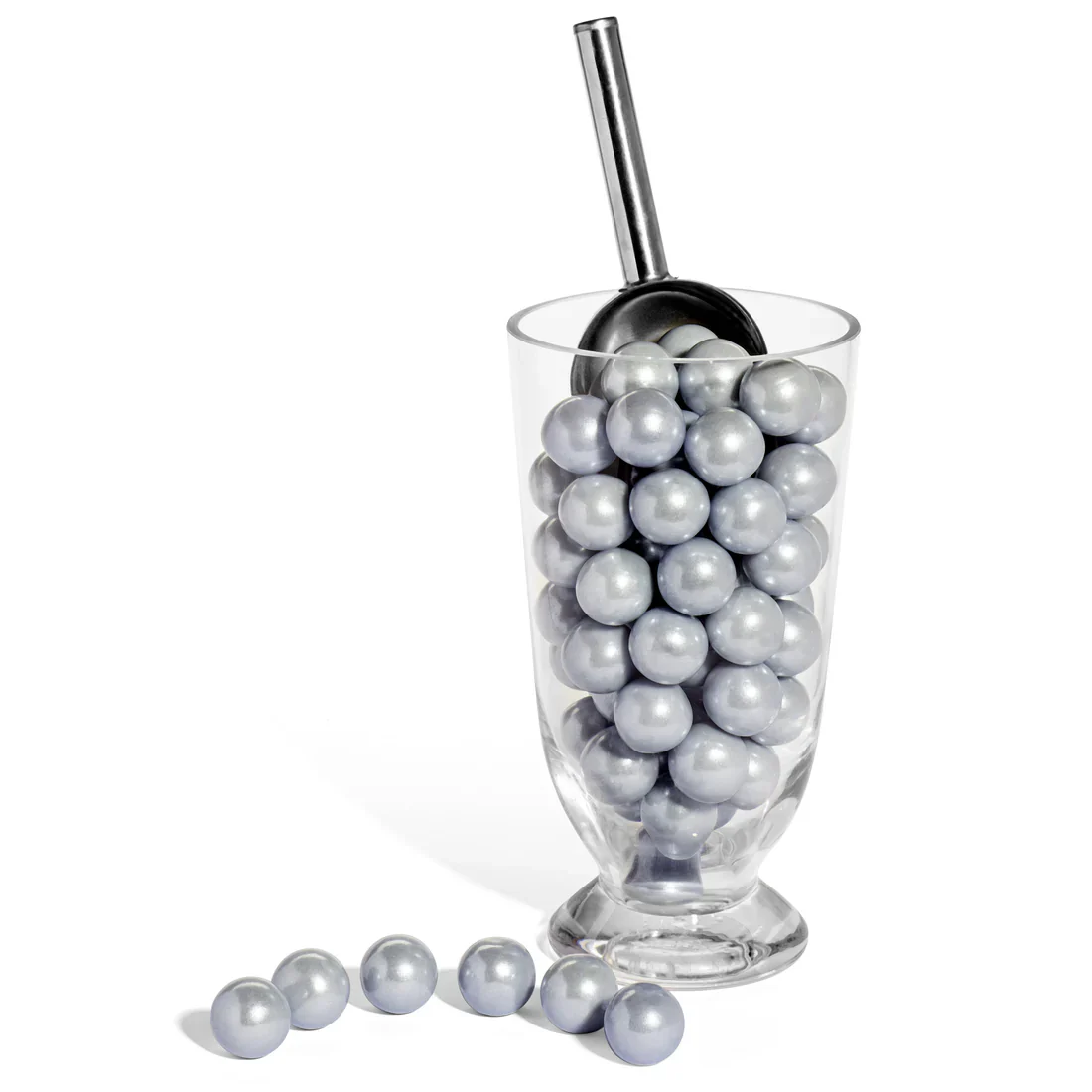 Candy Envy 1" Gumballs Shimmer Silver 2LB - Image 2