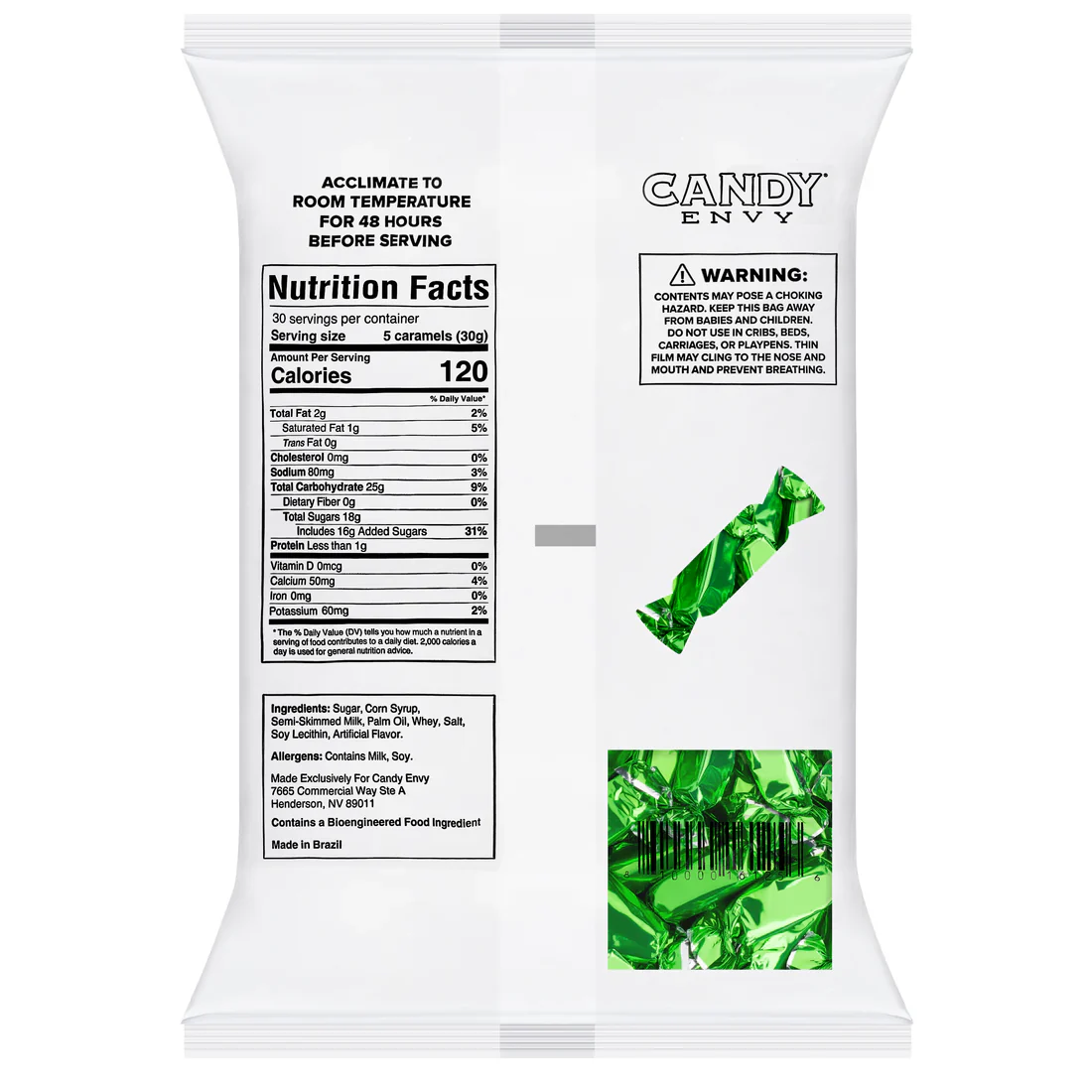 Candy Envy Caramel Foil Green | 2lb, Bag - Image 2