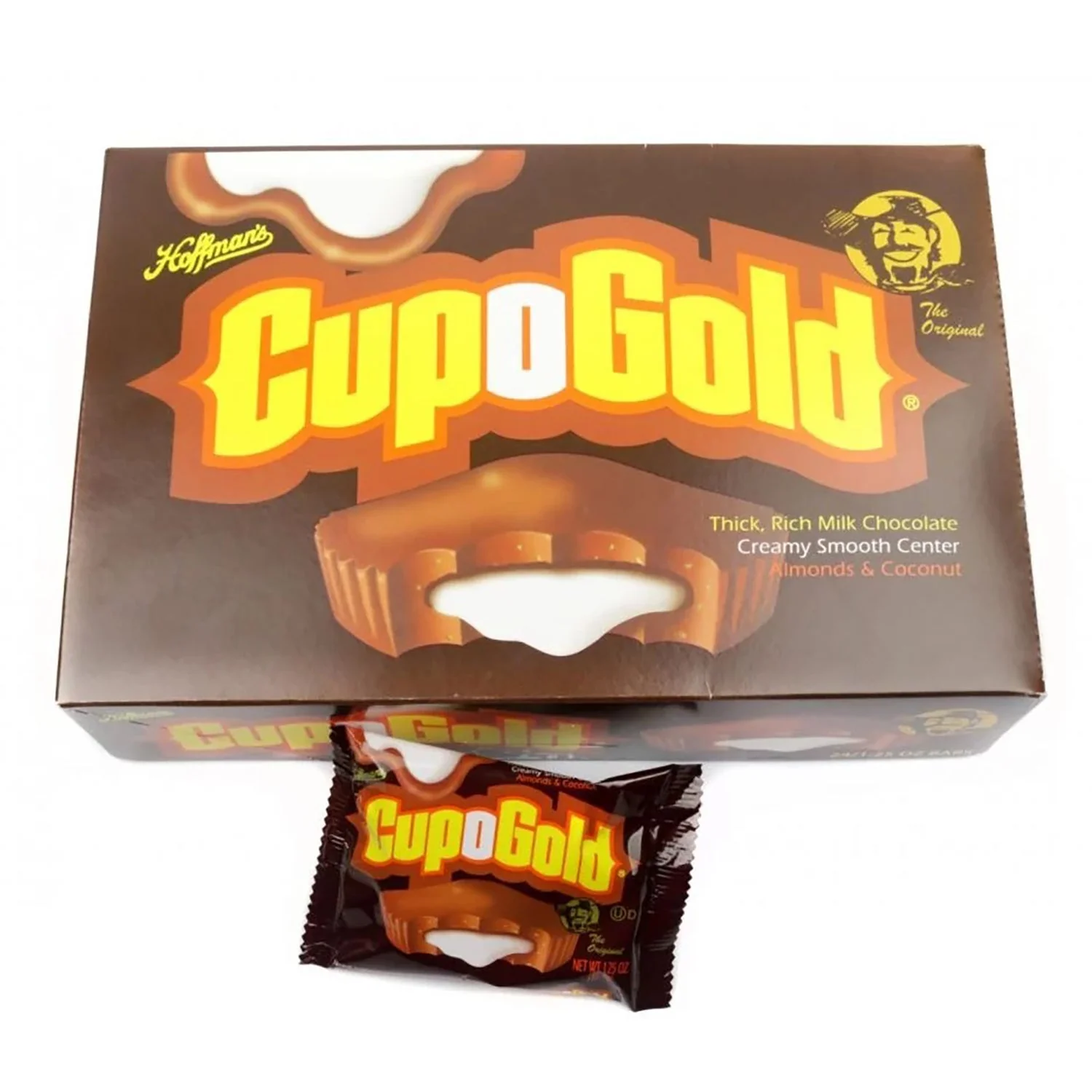 Cup-O-Gold Almonds & Coconut Covered in Milk Chocolate | 24ct, Box - Image 2