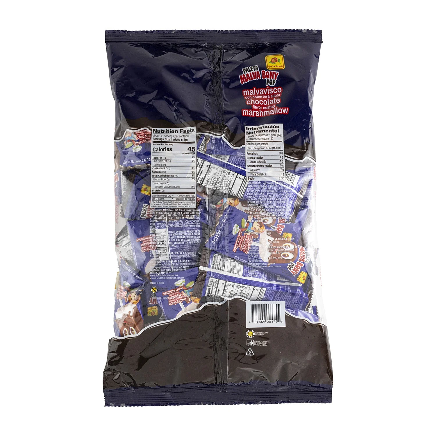 De La Rosa Paleta Malva Bony Pop | 40ct, Bag - Image 3