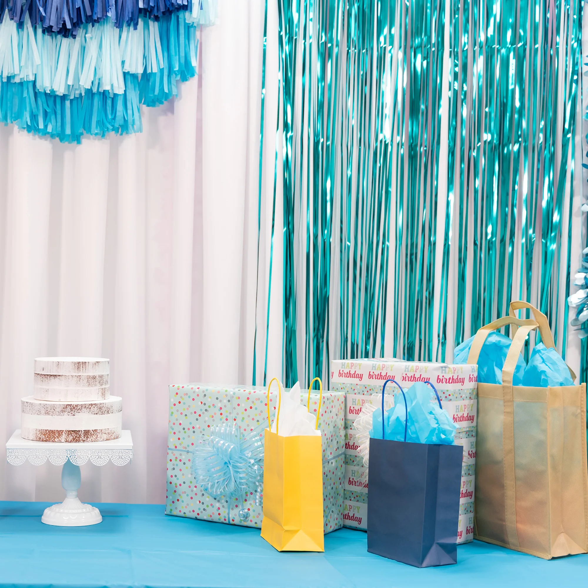 Metallic Foil Curtain Blue | Bag - Image 2