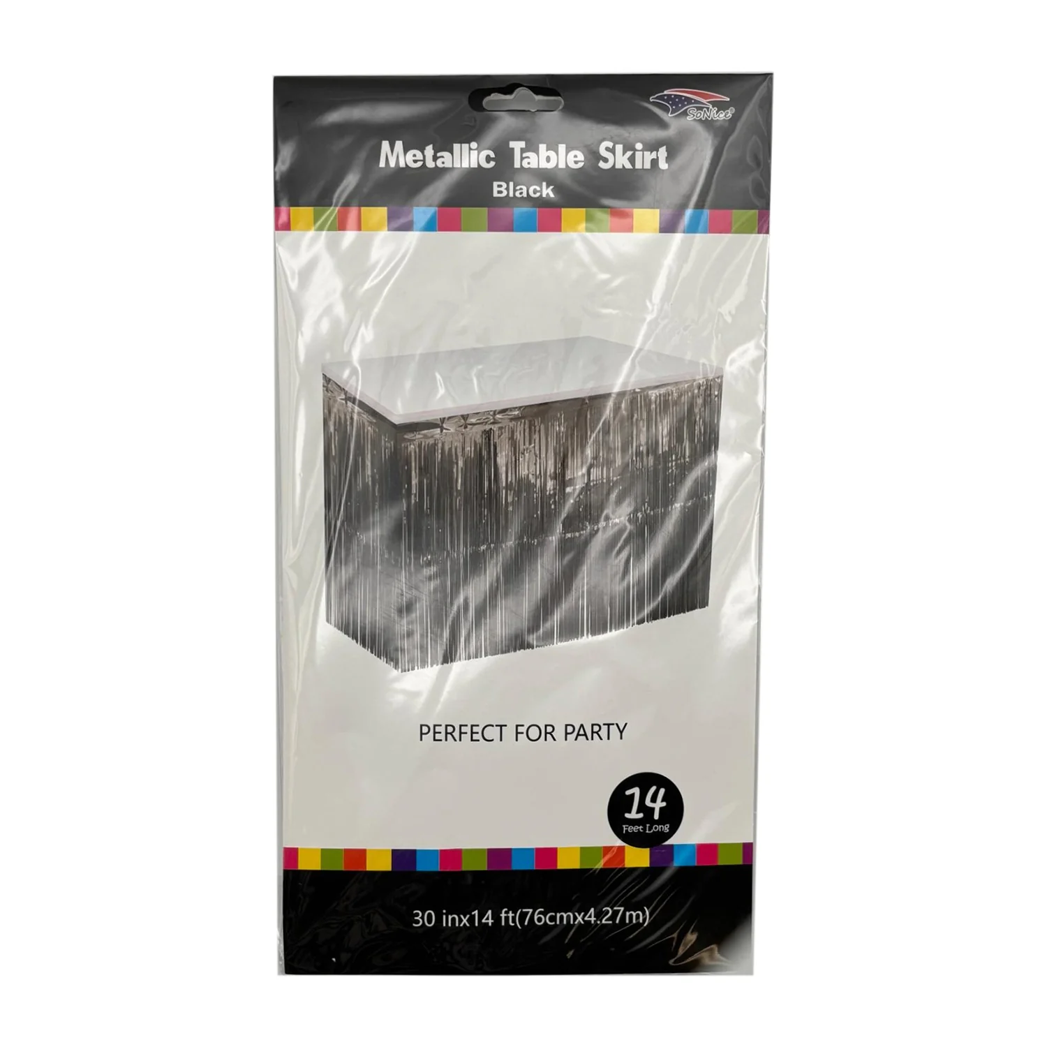 Party Skirt (30" X 14") Metallic Black | Bag - Image 2
