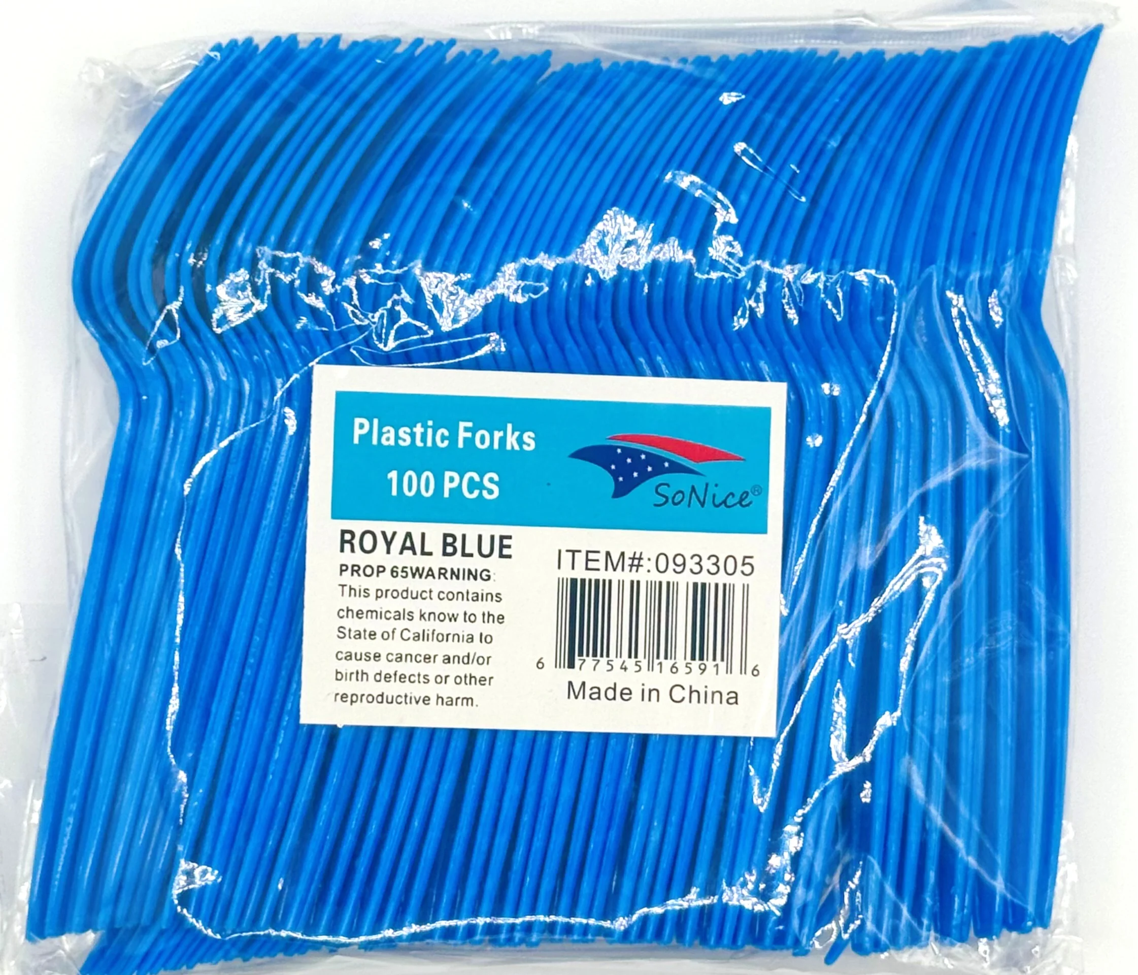 Plastic Fork 100ct-Royal Blue - Image 2