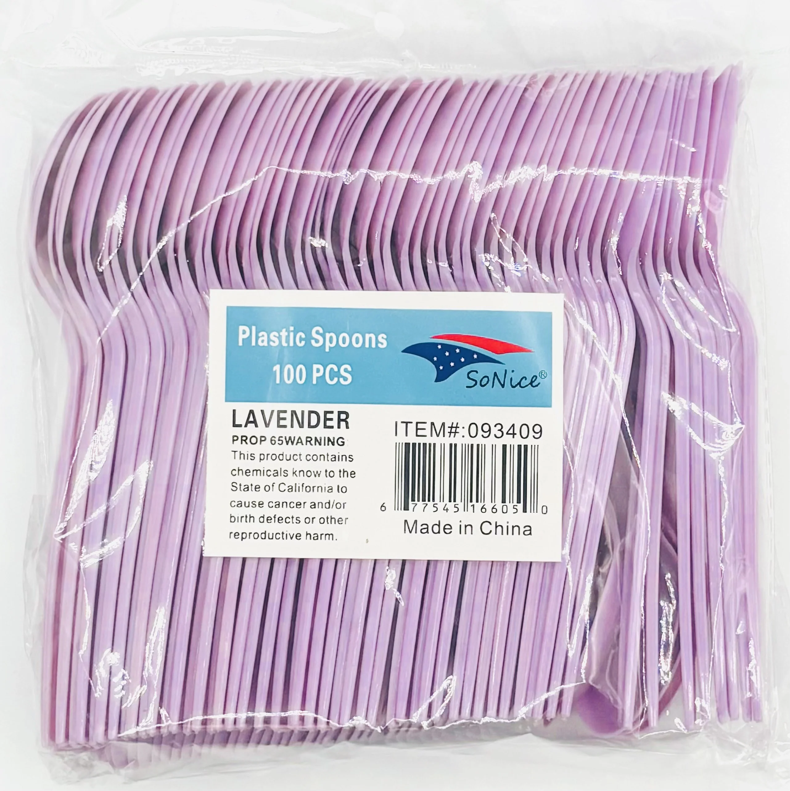 Plastic Spoons Lavender 100ct - Image 2