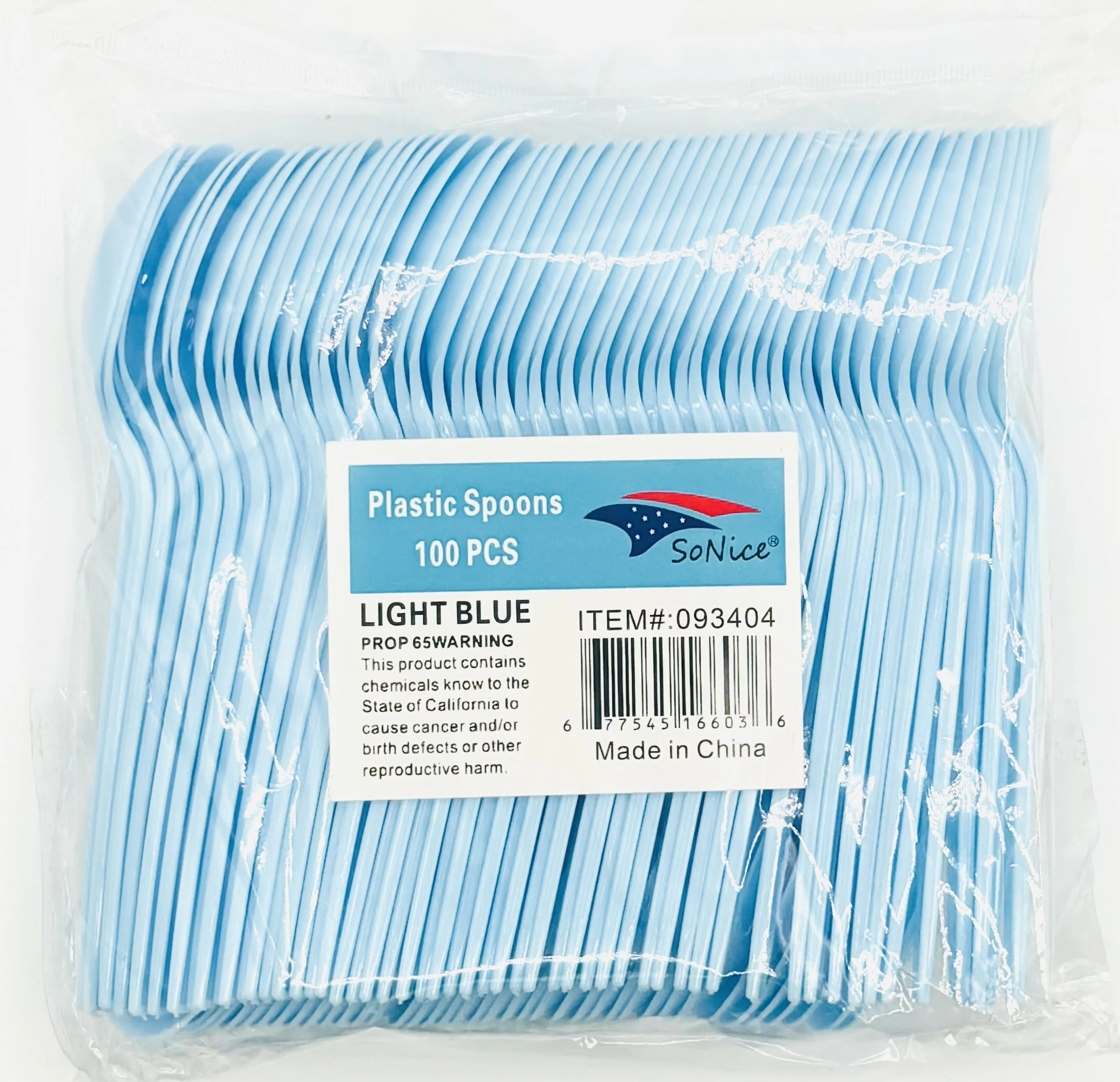 Plastic Spoons Light Blue 100ct - Image 2