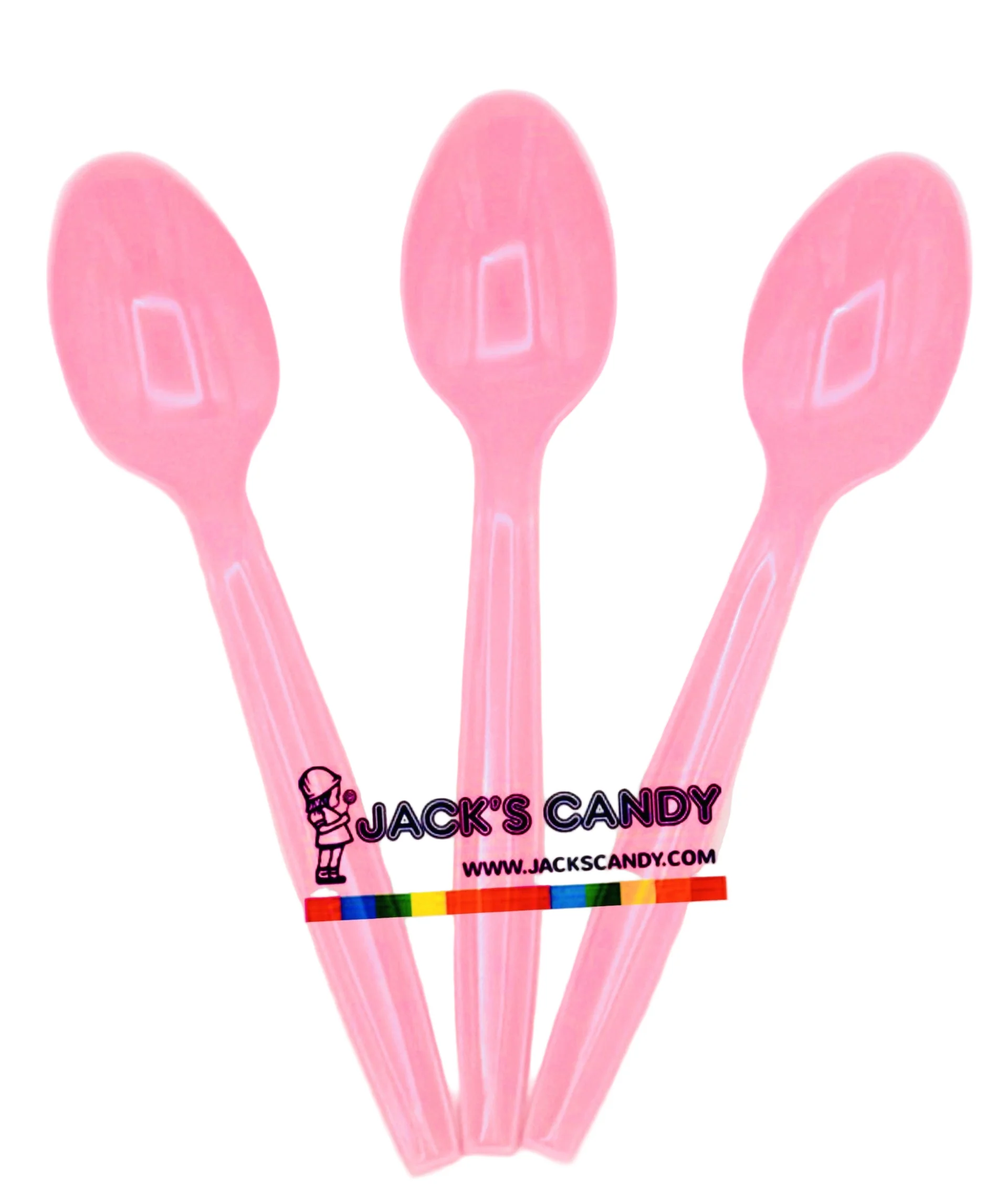 Plastic Spoons Light Pink 100ct