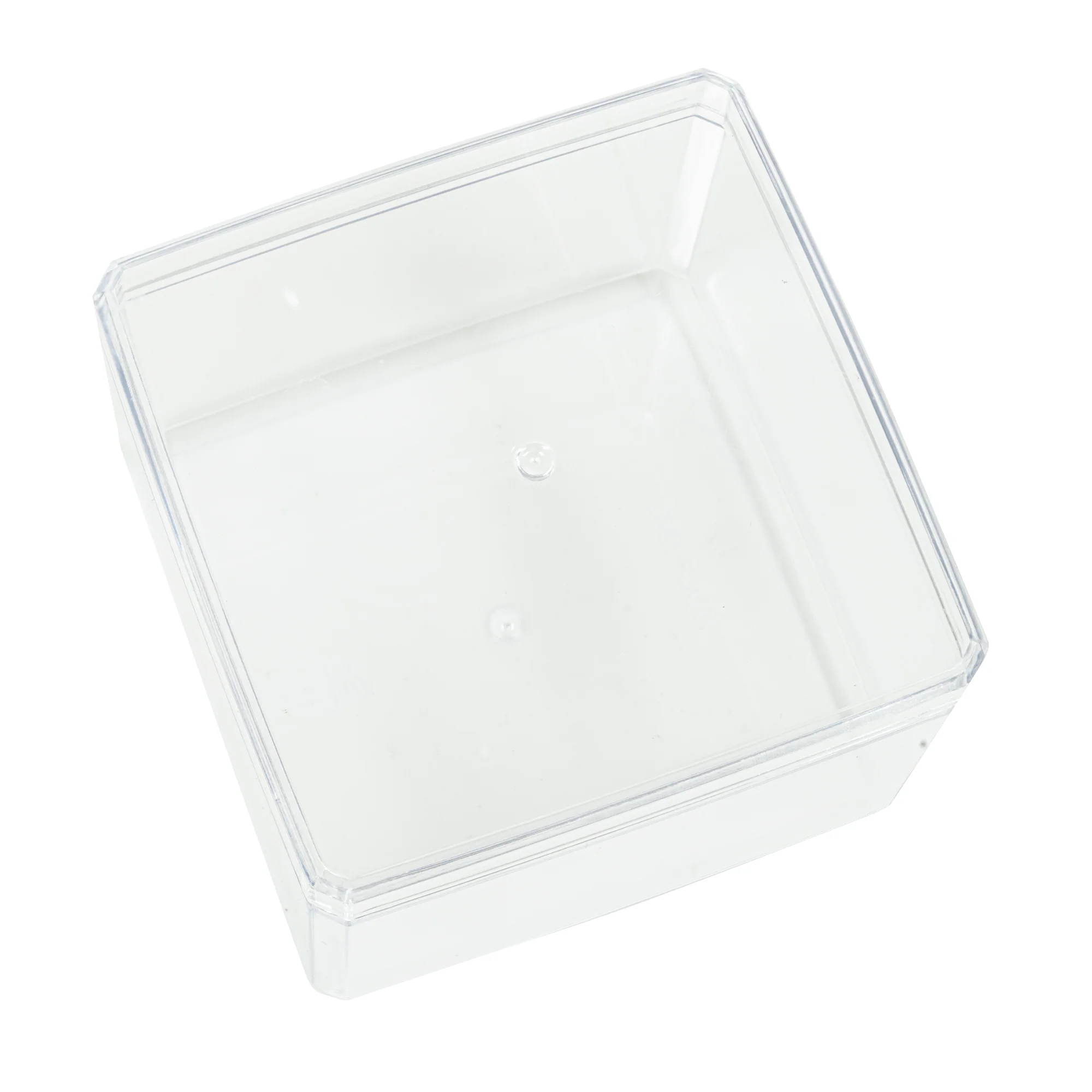 Plastic Square Box with Lid 3.25" Clear | Bag - Image 3