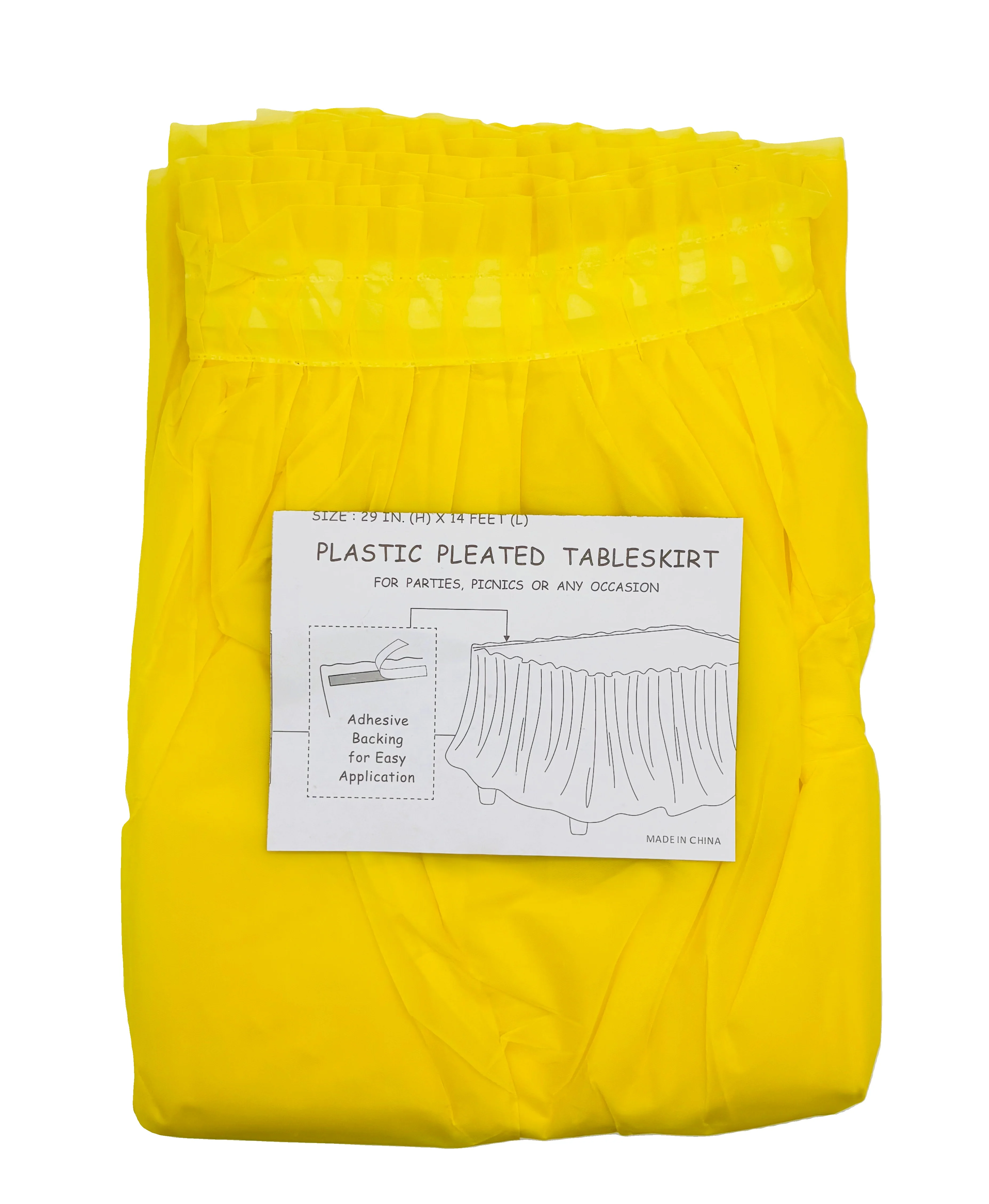 Plastic Table Skirt - Yellow