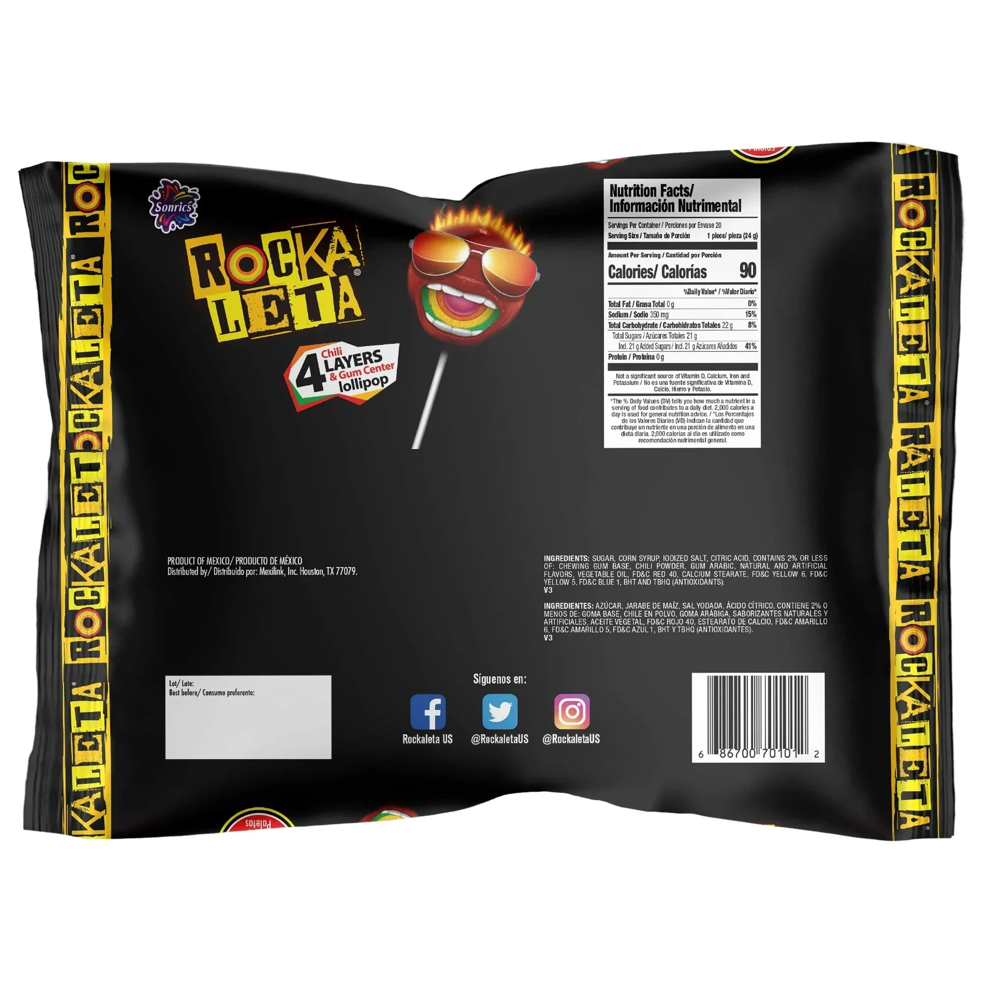 Sonrics Rockaleta Bolsa | 20ct, Bag - Image 2