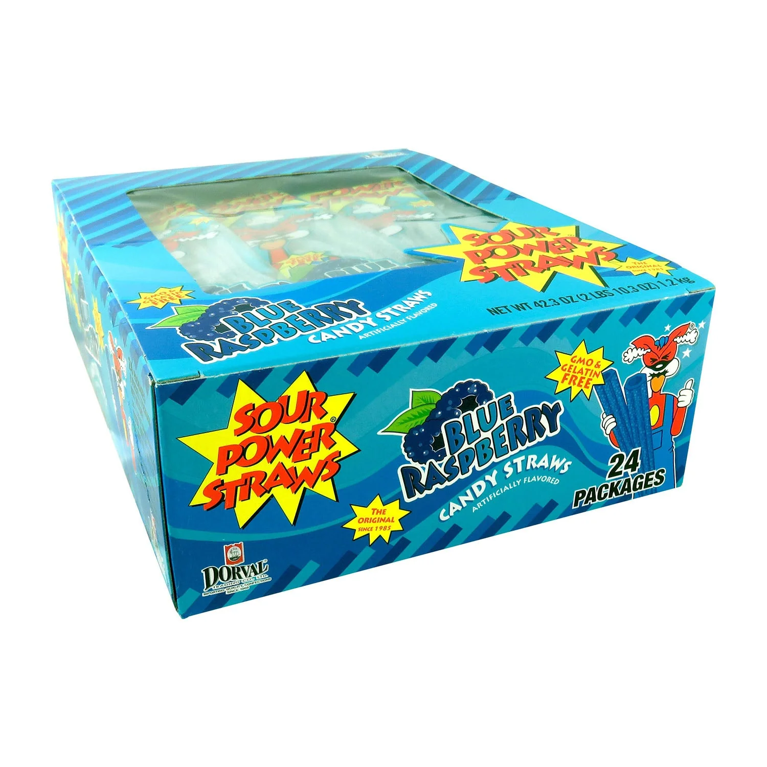 Sour Power Straws Blue Raspberry | 24ct, Box - Image 2