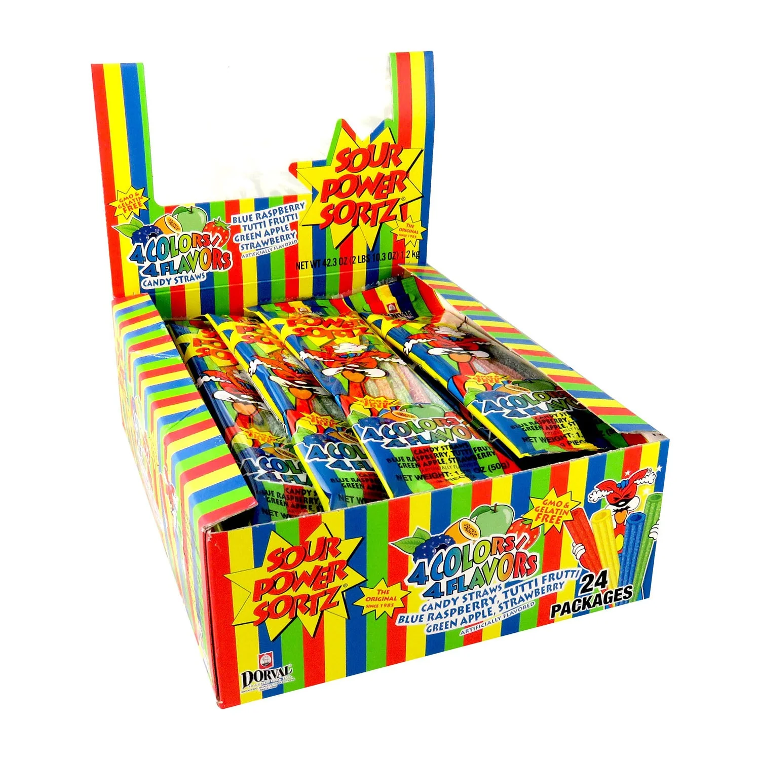 Sour Power Straws Sortz Rainbow | 24ct, Box - Image 3