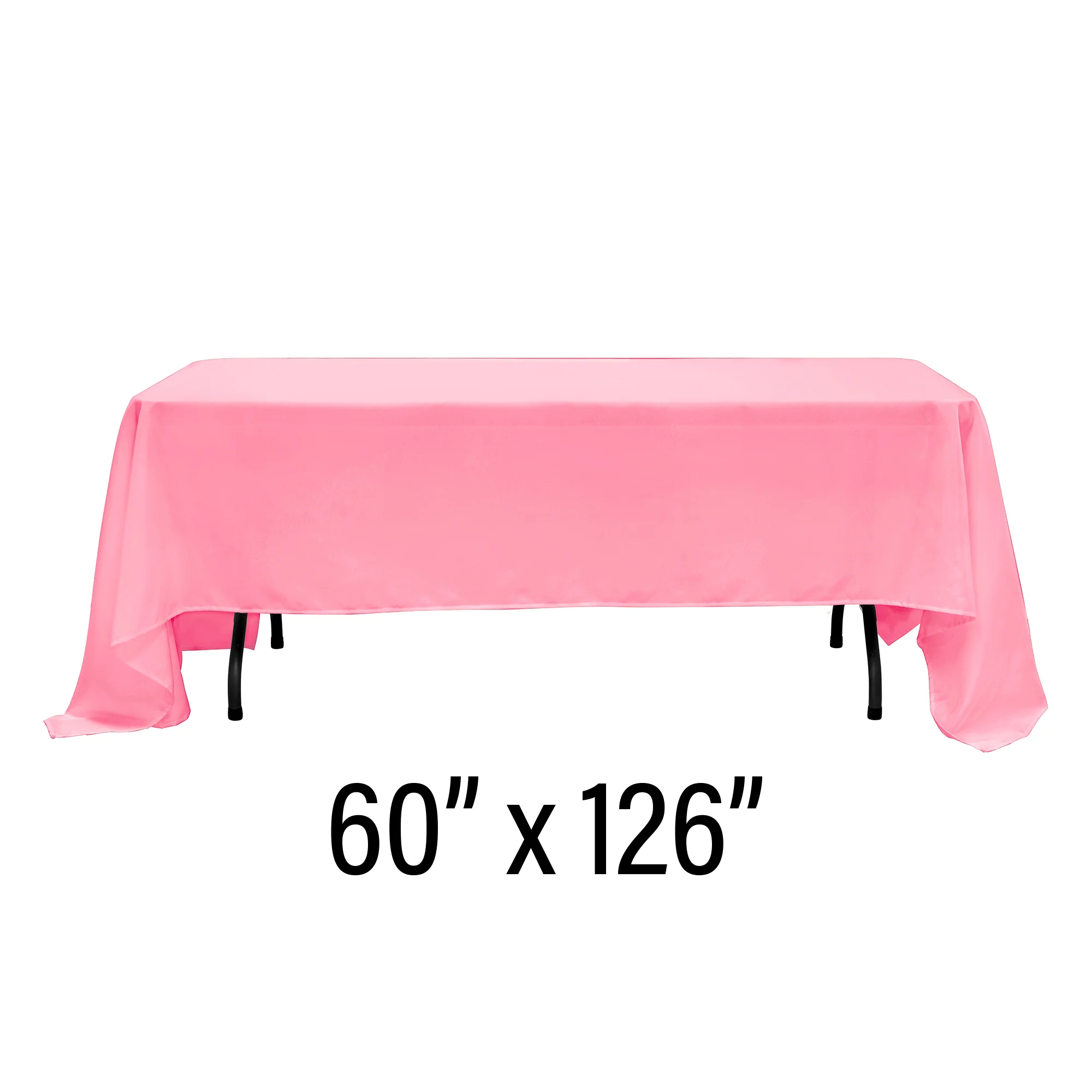 Table Cover Poly Rectangular (60" X 126") Pink | Bag - Image 2