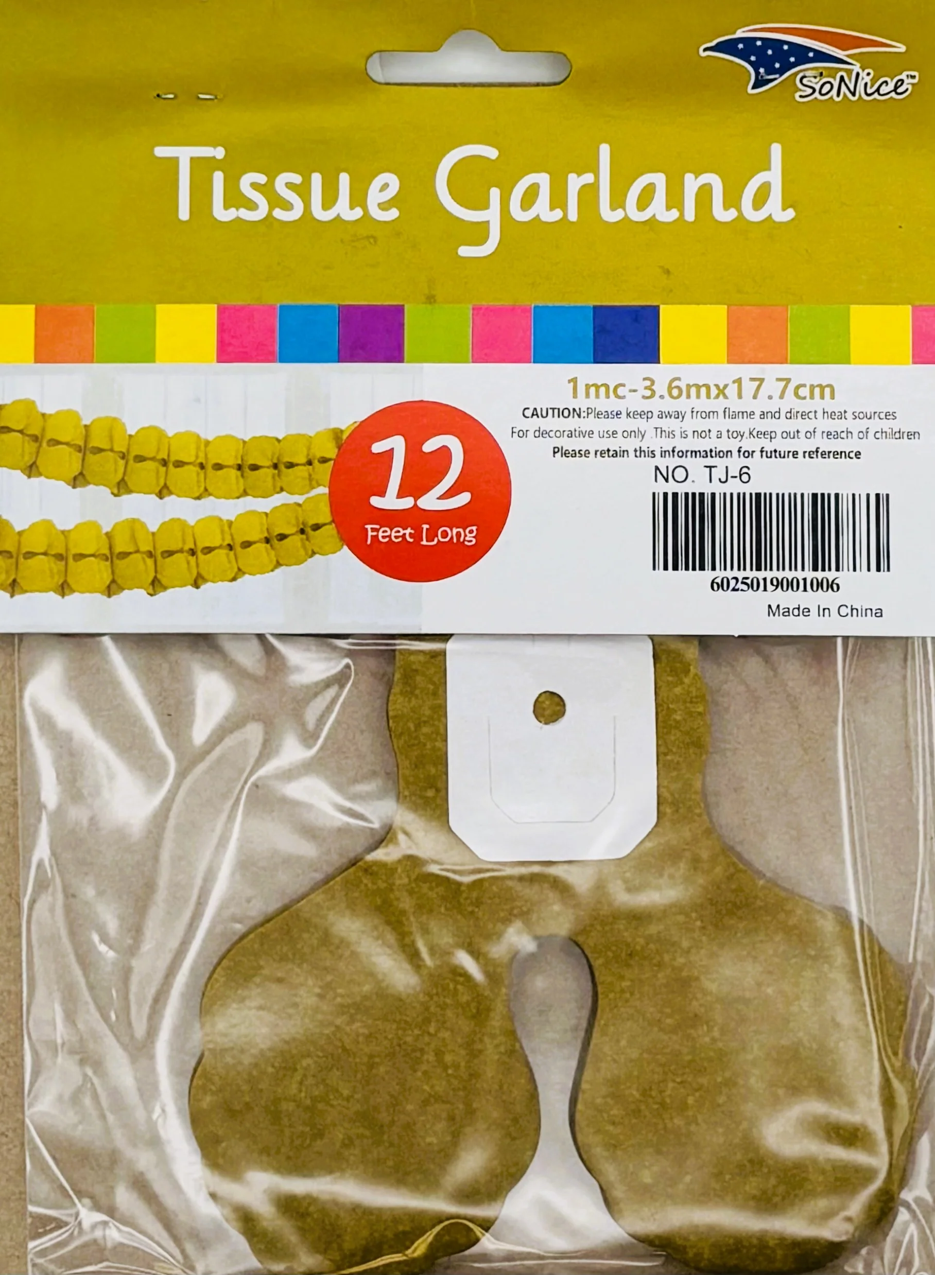 Tissue Garland 12 count-Gold - Image 2